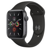 Apple Watch 5 44mm Space Gray Aluminum Case with Black Sport Band
